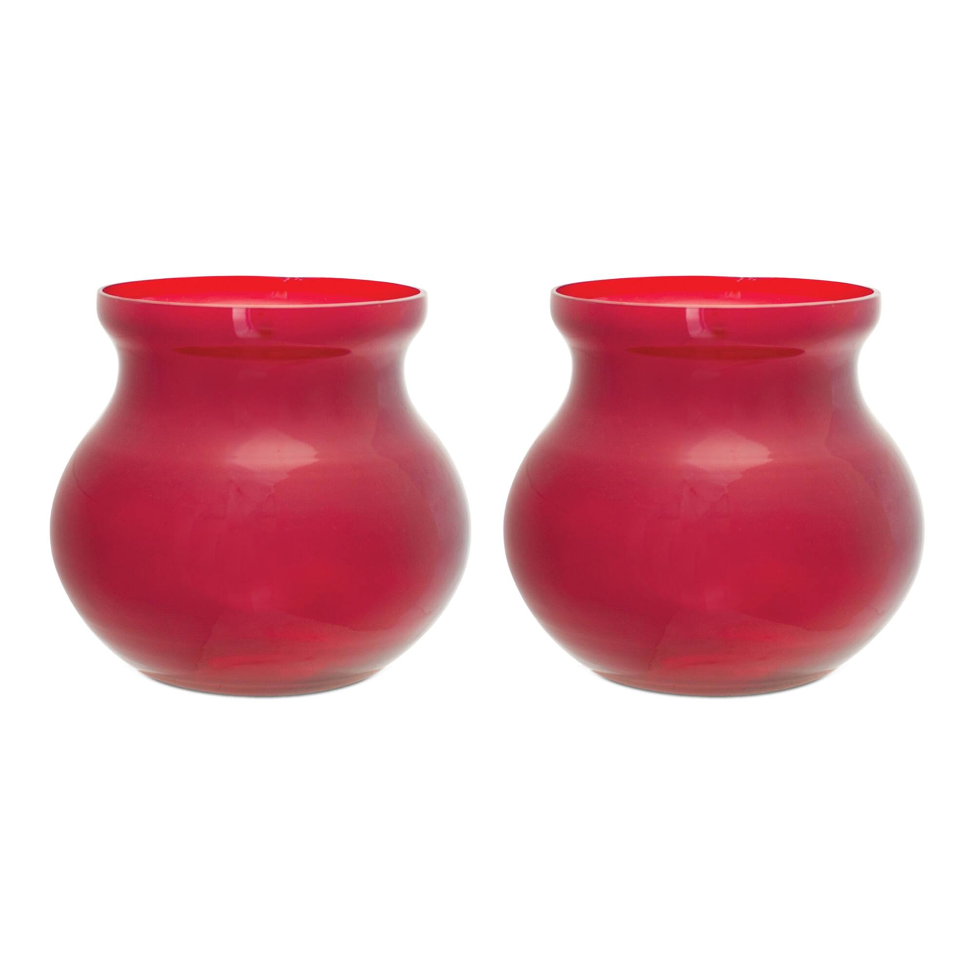 6" Red Glass Vases, 2ct.